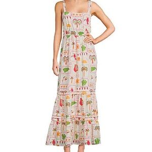 Colorful Palm Print Maxi Dress